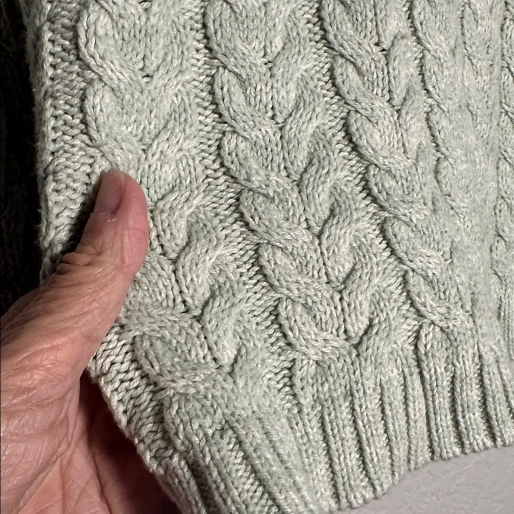 Cotton On Knitwear Green Sweater Women's Cable Knit Australia Preppy Medium - Image 4