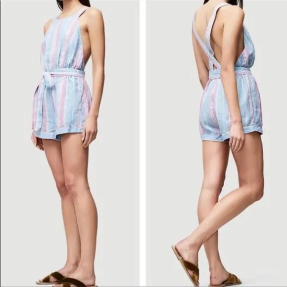 Frame Linen Striped Romper NEW Size Small - Image 2