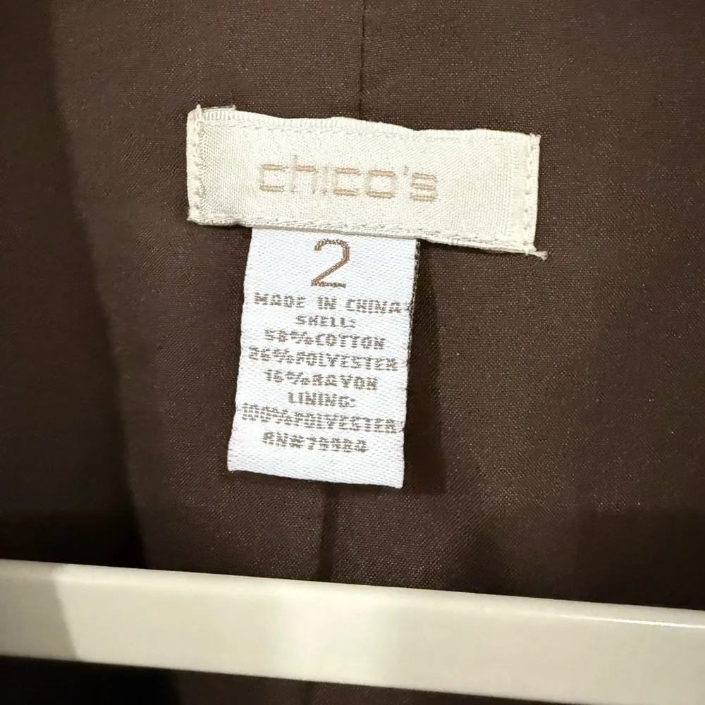 🎄Chicos Minimalist Geometric Brown Career Office Blazer - Image 4