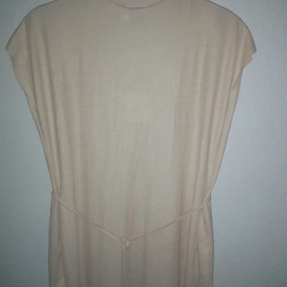 Lili Sodonio XS Sleeveless Knit Beige Pull On Fun Tie Back Dress Miami Style - Image 12