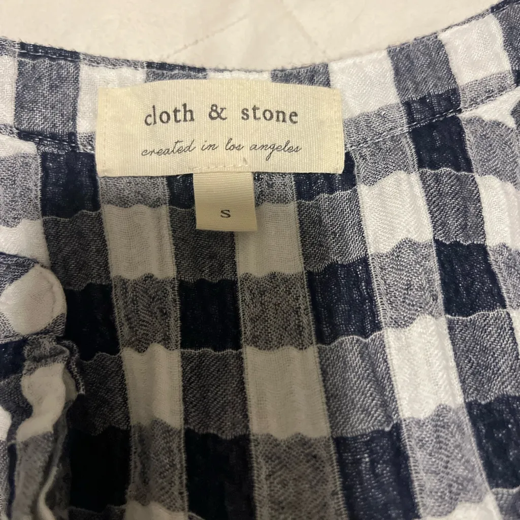 Cloth & Stone | gingham sleeveless button-down | Size S - Image 2