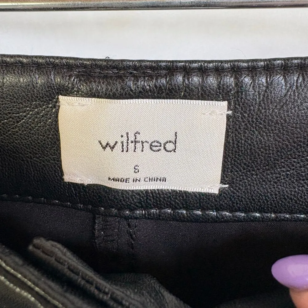 Wilfred Aritzia Melina Faux Leather Black Pants Straight Leg Sexy Biker Small - Image 10