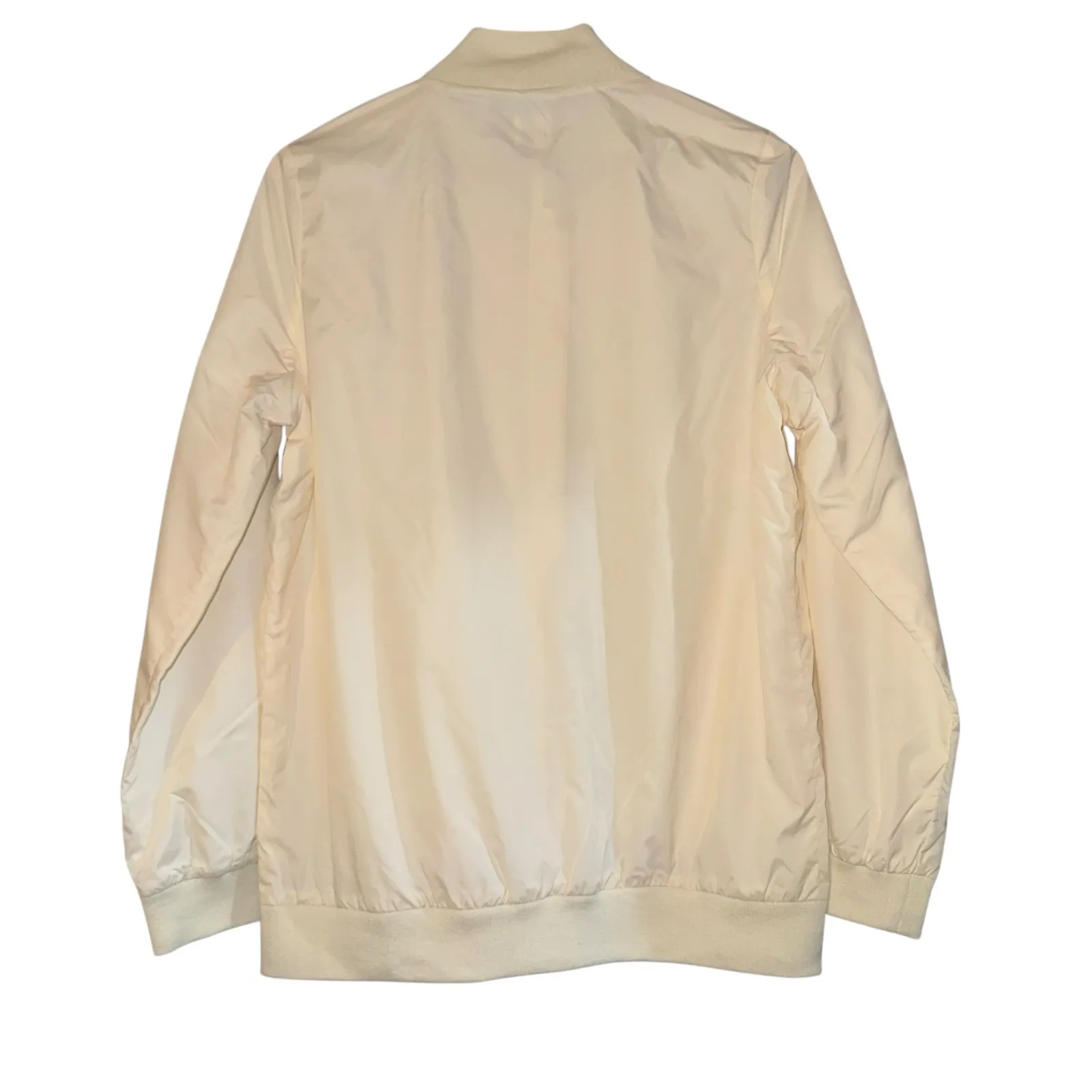 New Joy Clean Boss Performance Bomber Jacket Womens Medium Cream Preppy Classic - Image 6