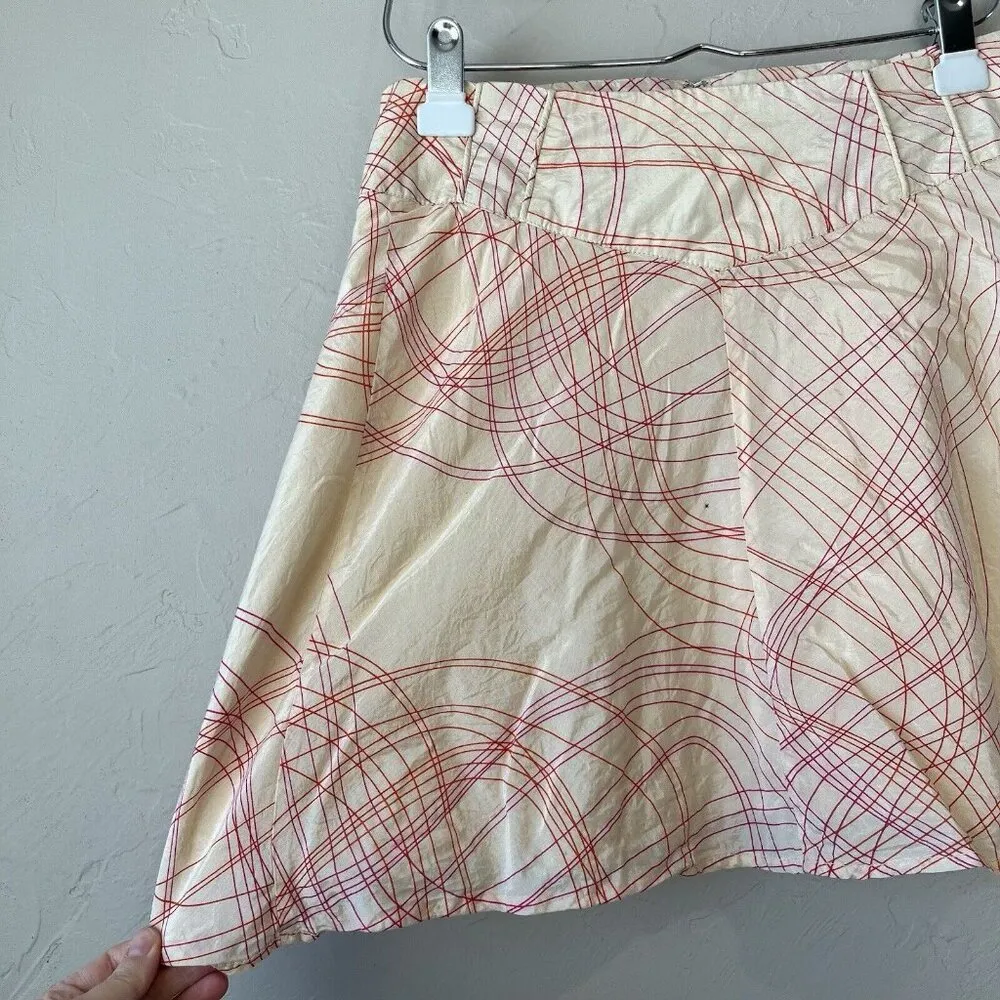 Mini Skirt Tulle Abstract Art To Wear butter Yellow A Line Y2K 90s‎ indie sleeze Red Size M - Image 4