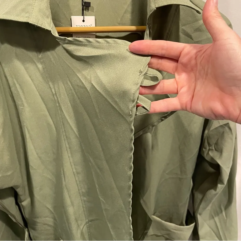 Zanzea Cute olive NWT open front jacket blazer pockets  oversized - Image 6