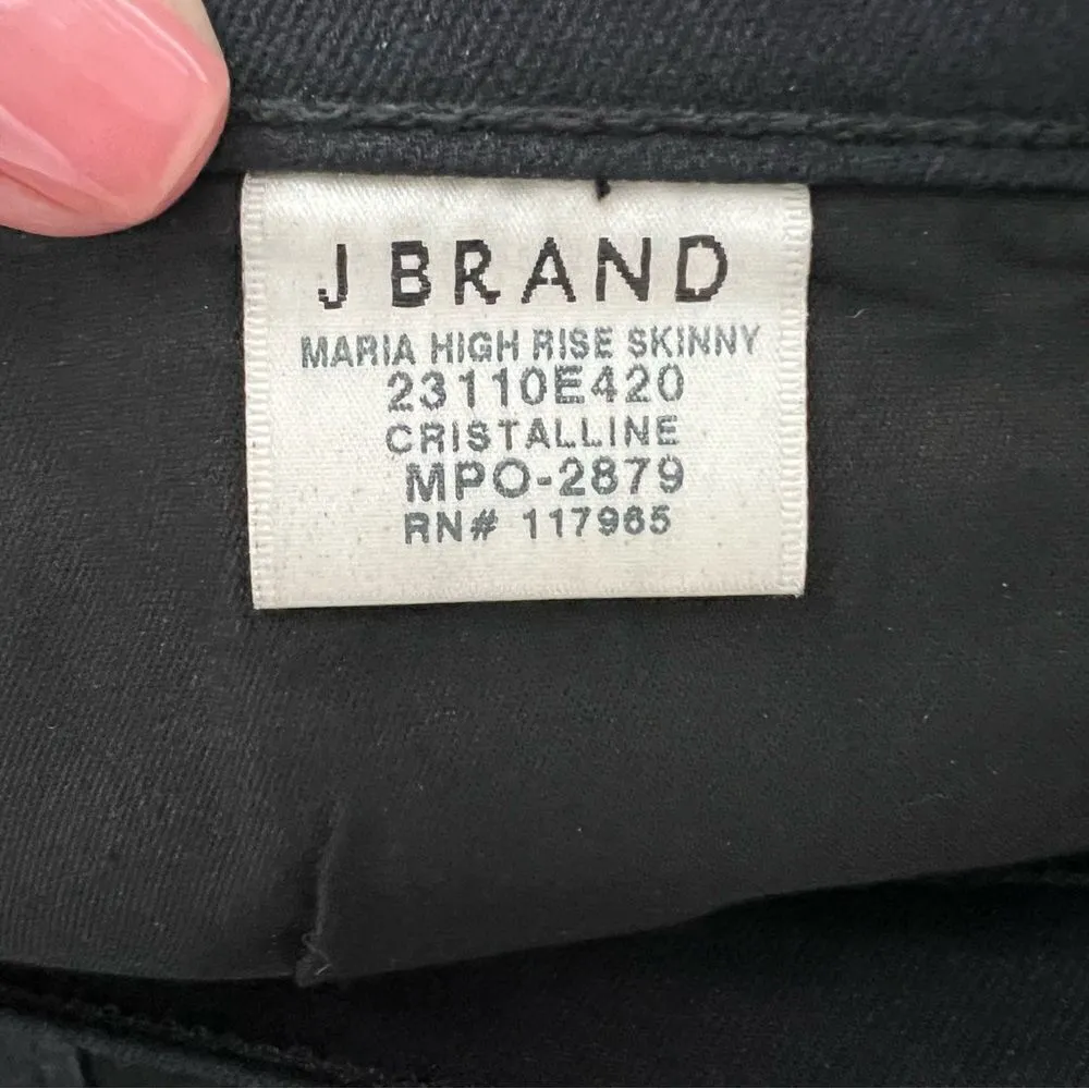 J Brand Maria High Rise Skinny Coated Jeans in Cristalline - Image 13