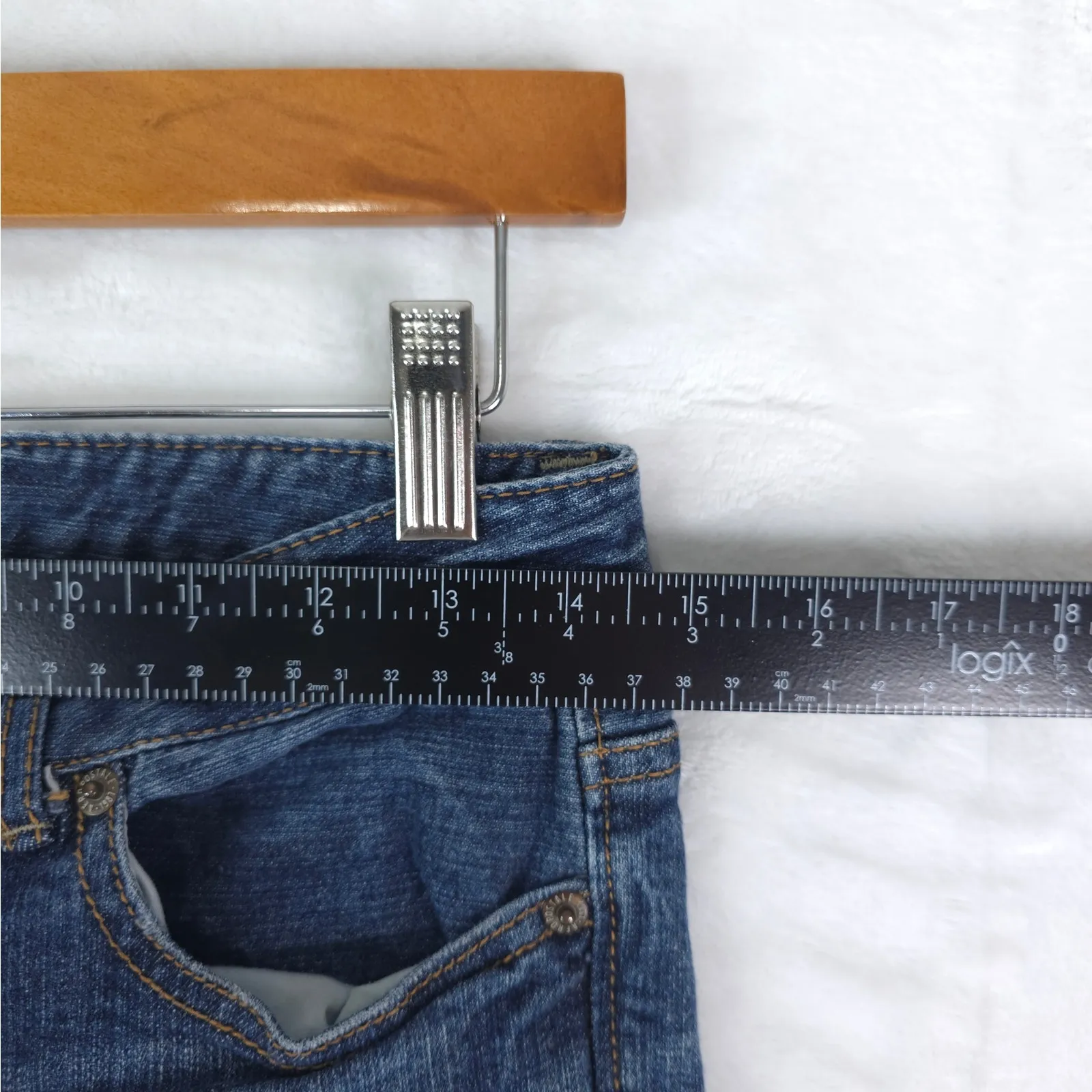 Aeropostale Jeans Womens 3/4 Reg Blue Haley Flare Stretch Denim Y2K Low Rise - Image 10