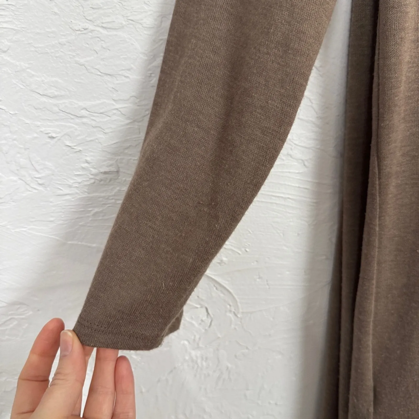 Chicos Brown Wrap Cardigan Sweater Womens XS Cape Preppy Cozy Casual - Image 6