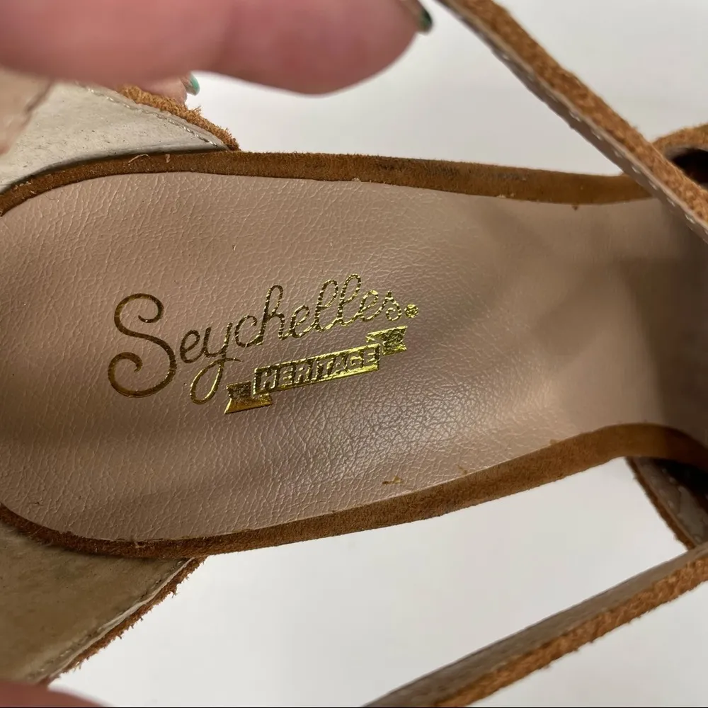 Seychelles Tan Suede Cone Heels Size 9 - Image 6