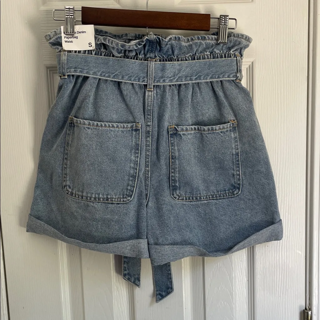 Love Tree Blue High-Waisted Denim Shorts - Image 3