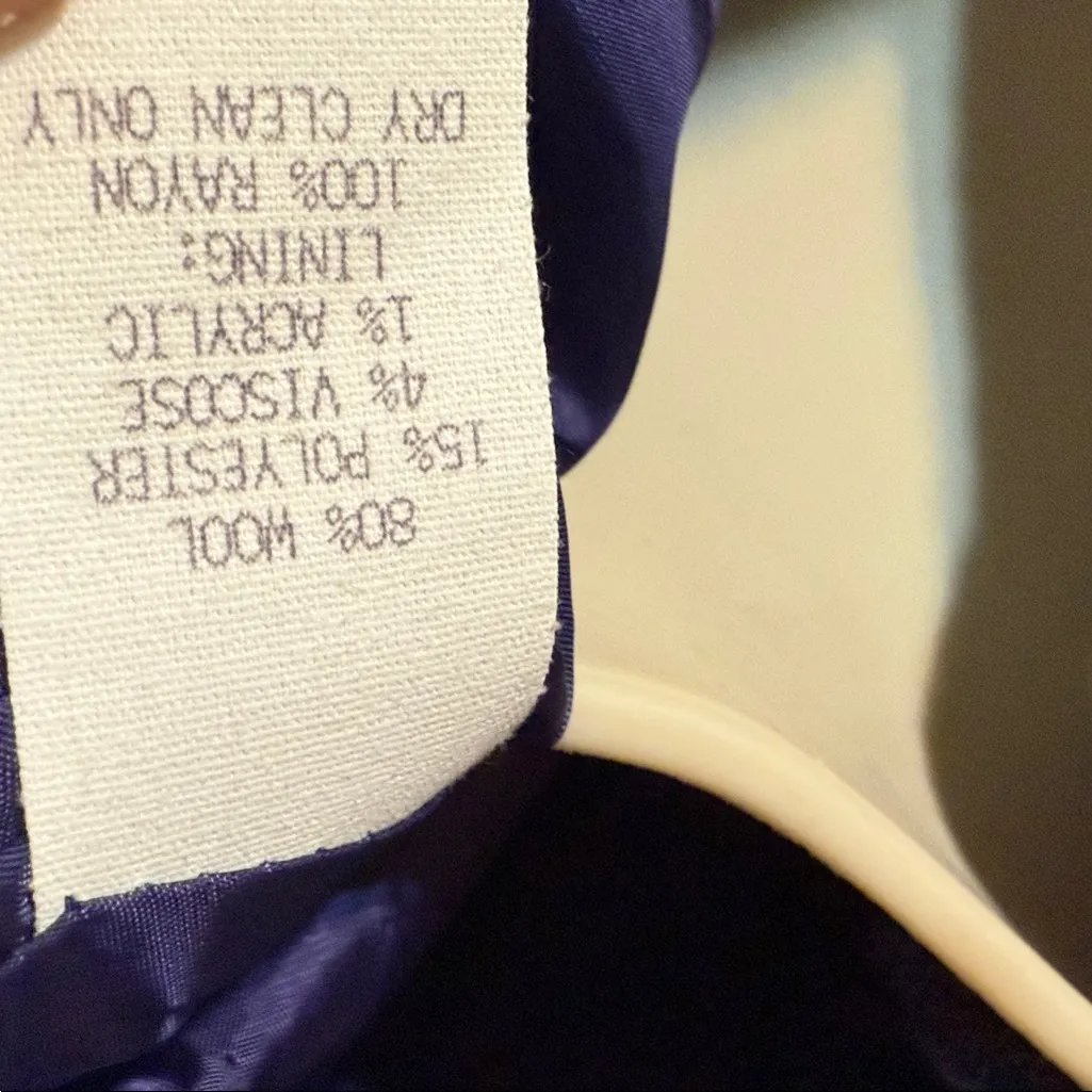 Saks Fifth Avenue Vintage Blue/purple Nubby Wool Skirt Suit Set size 4 - Image 9