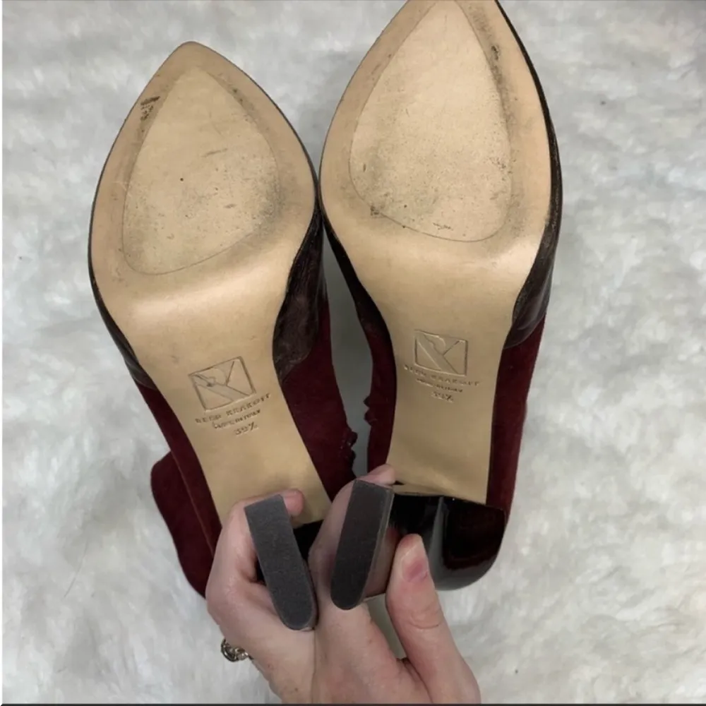 Reed Krakoff Maroon Heeled Boots Purple Size 9.5 - Image 8