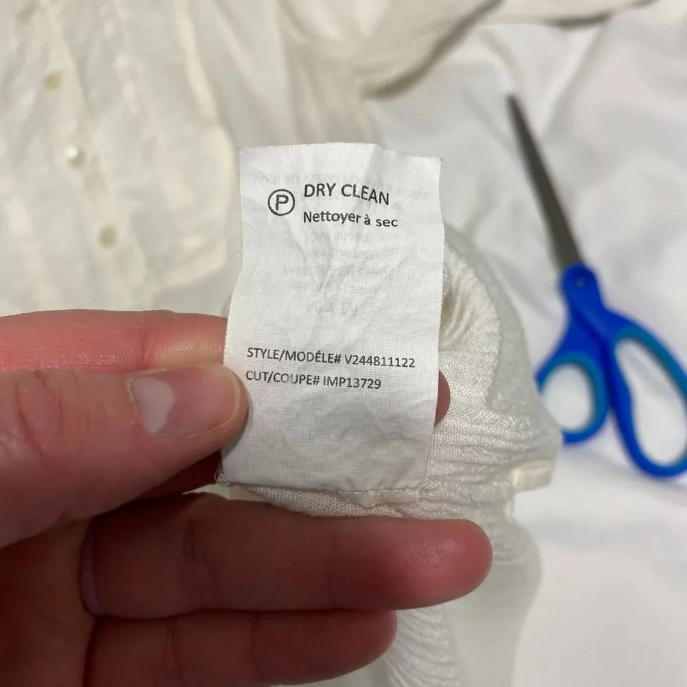 Vince Yoke Front Black Trapunto Tunic Top in White- Medium - Image 72