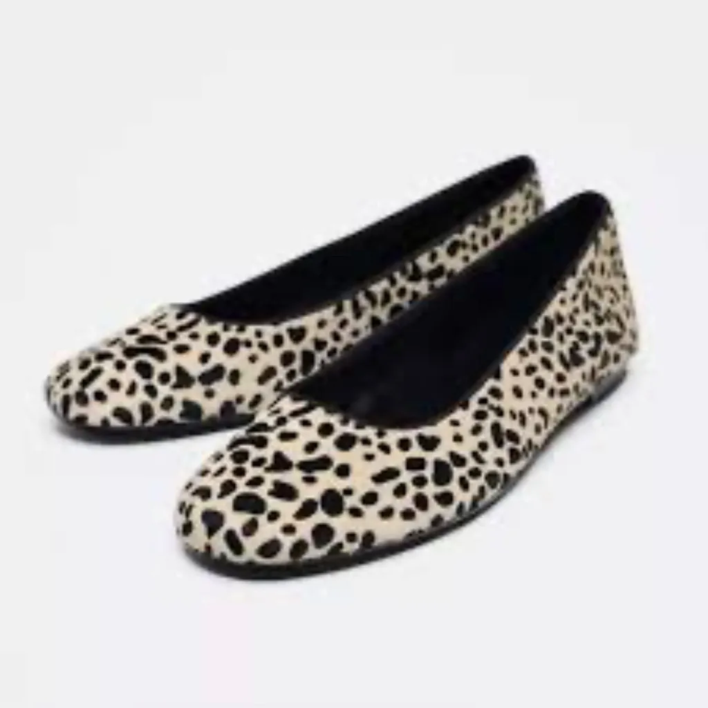 Zara leather animal print ballet flats - Image 3