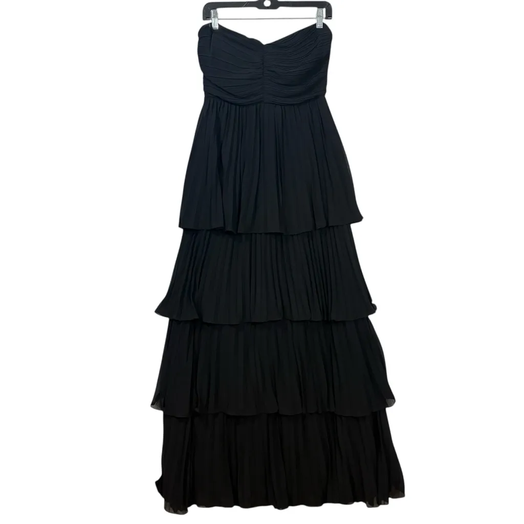 LULUS NWT Seriously Sensational Black Strapless Tiered Maxi Dress M Size M - Image 2