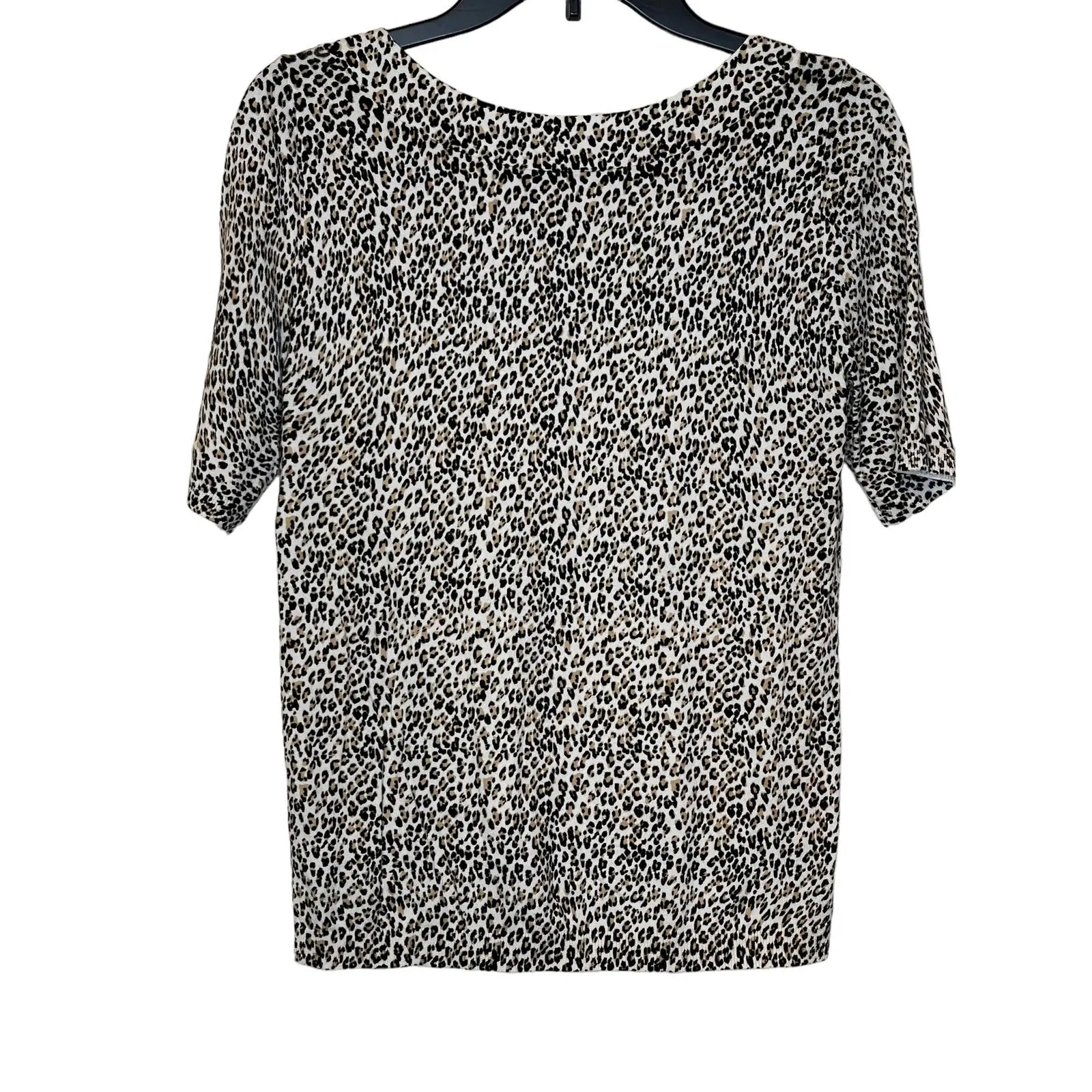 Talbots Cheetah Leopard Print Short‎ Sleeve Cotton Crewneck Top Women Size Small - Image 8