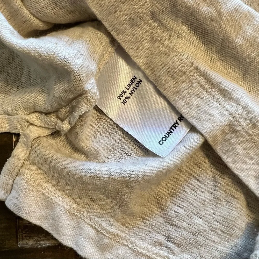 Country Road Linen Blend Long Sleeve Tee T-Shirt Cream XXS Minimalist Capsule - Image 2