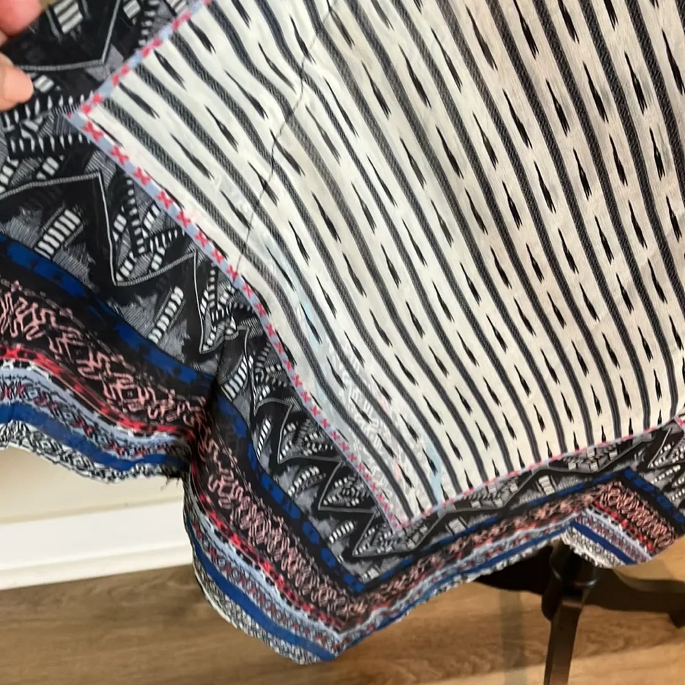 Boho Aztec Handkerchief sundress lined NWOT 5G Blue Size M - Image 4