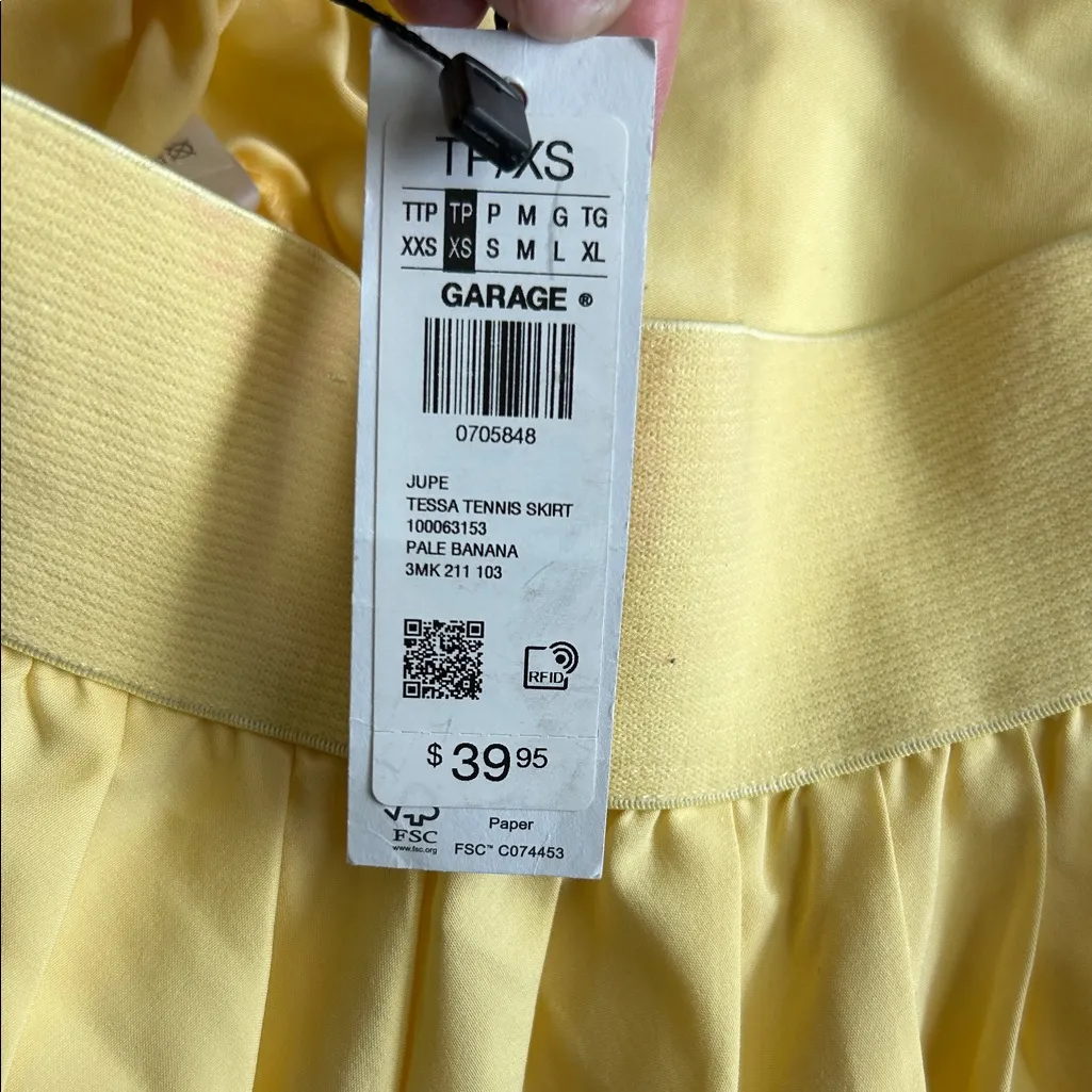 Garage Sunny Yellow Skater Tennis Skort XS NWT - Image 5