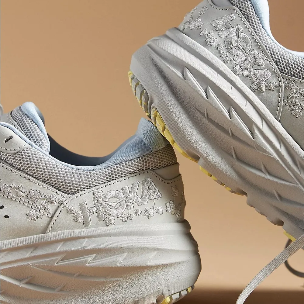 New HOKA + Anthropologie Vibrant Bloom Bondi L Sneakers in Grey - Image 3