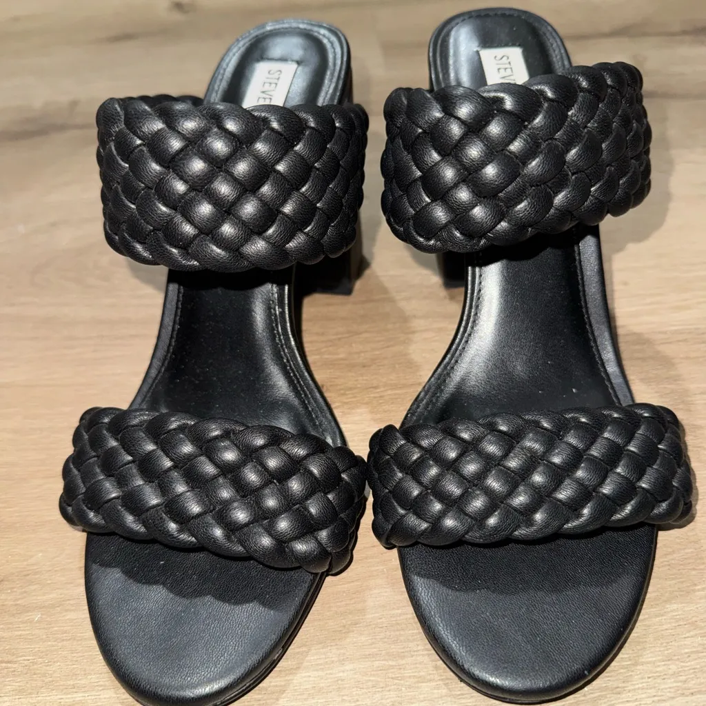 Steve Madden Black Braided Heels - Image 2