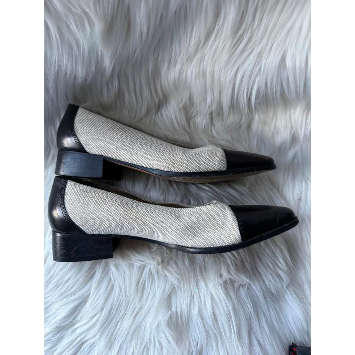 Talbots Women's Two-Tone Fabric and Leather Flats Size 7 - Image 8