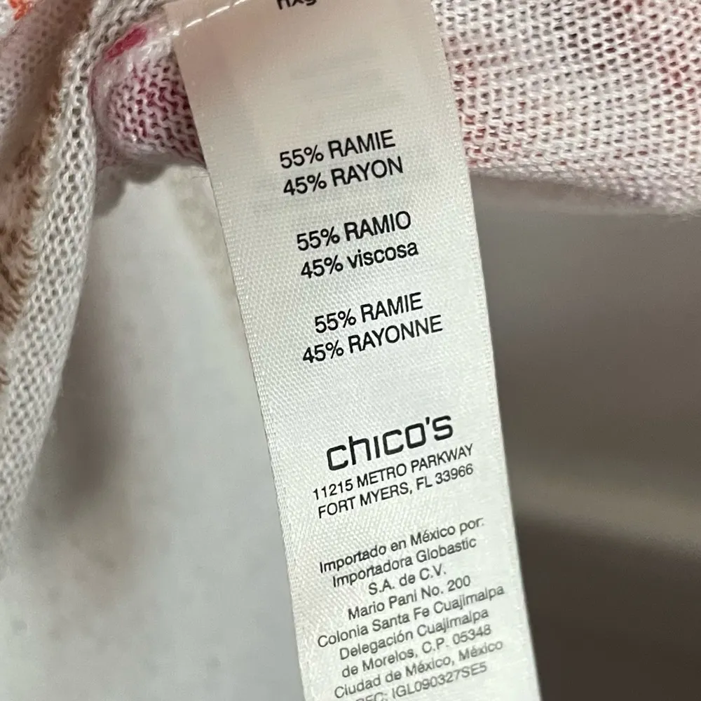 Chico’s • NWT Pink Tan Orange Stripe Blouse - Image 3