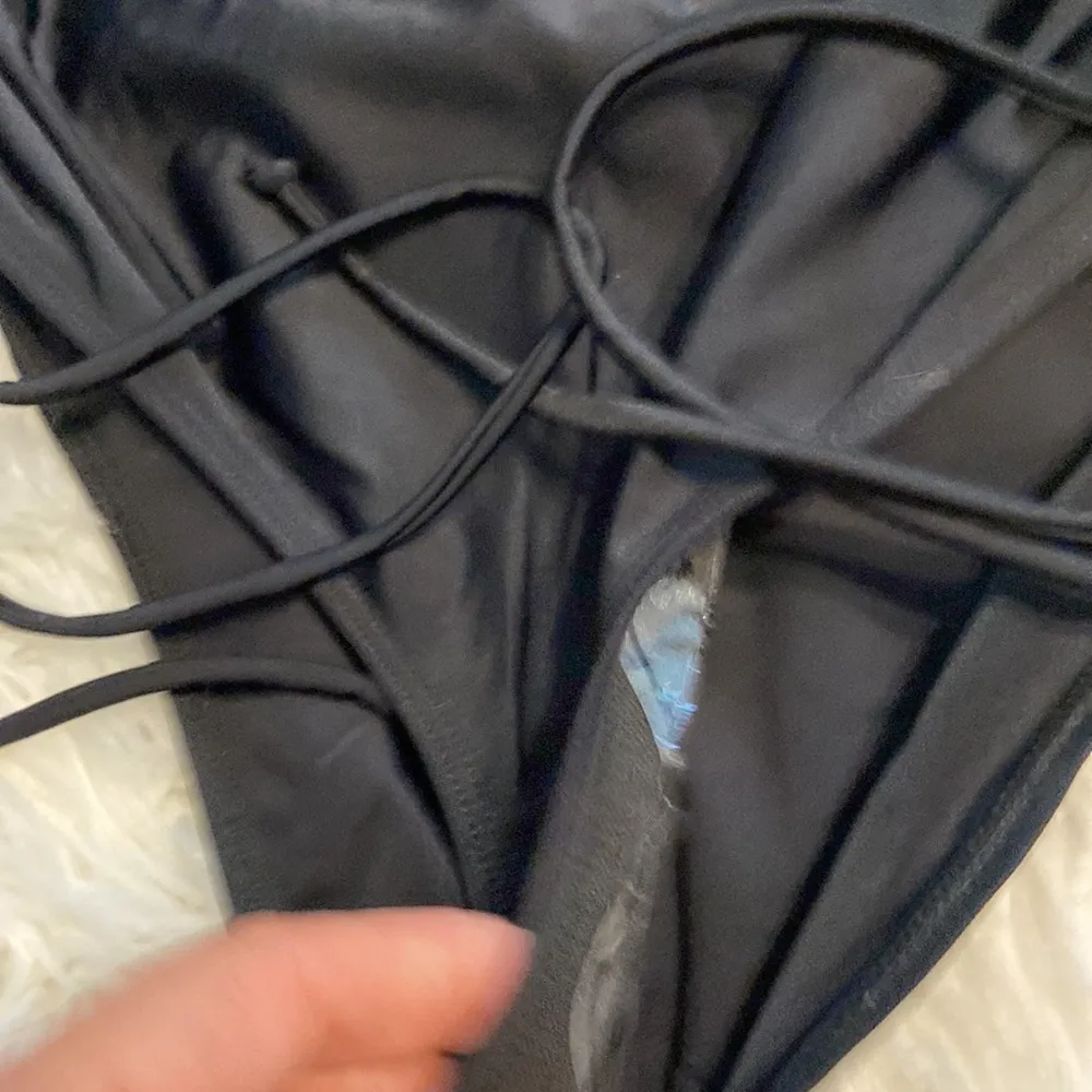 AQUA EVE Black Ruffled Swimsuit size M brand new see all photos Size M - Image 7