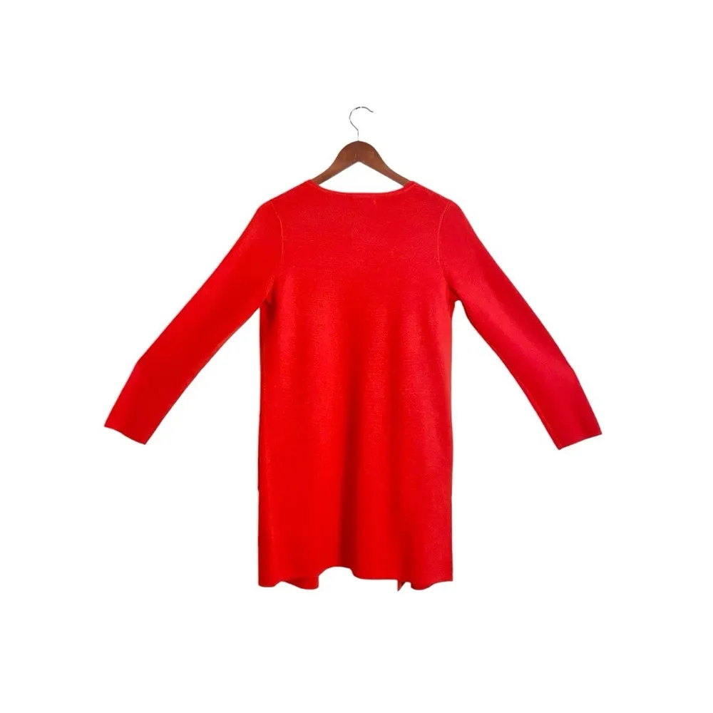 J. Crew Juliette Collarless Red Merino Wool Blend Knit Sweater Blazer Cardigan - Image 5