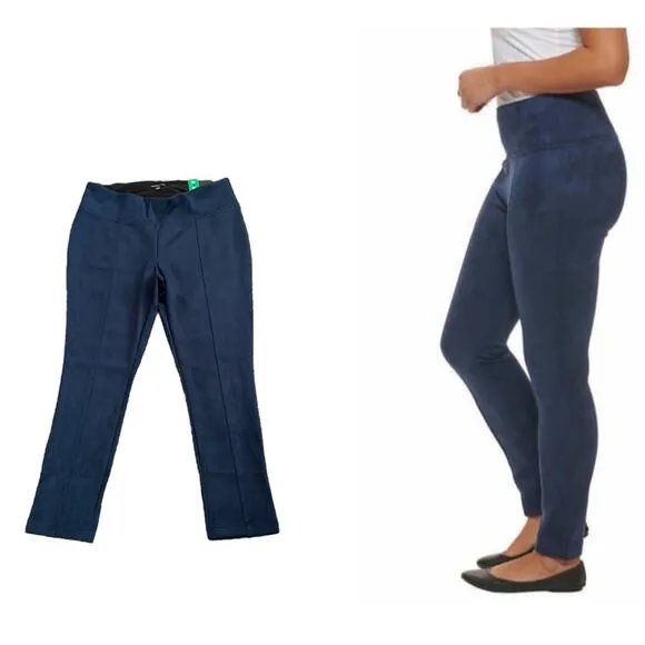 NEW Andrew Marc Faux Suede Pull On Skinny Pant Navy Blue Women's Size XL NWT NEW - Image 2