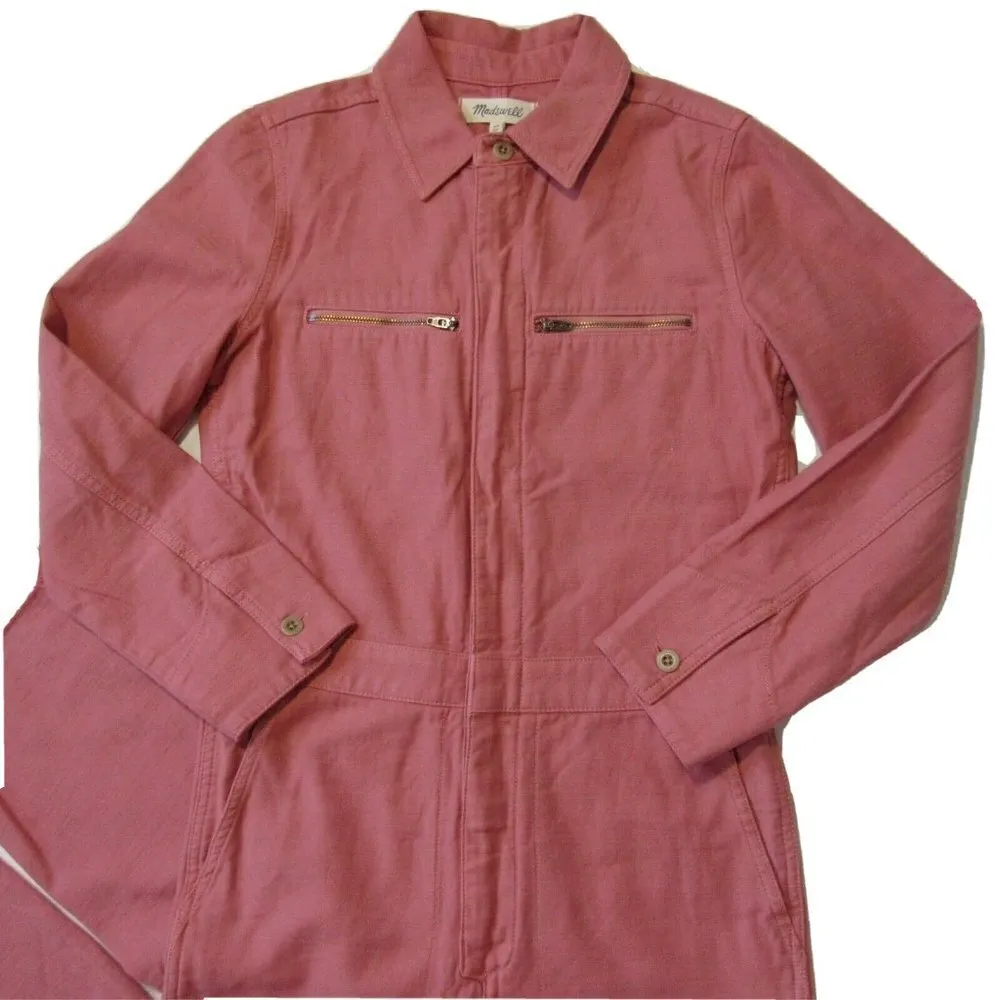 NWT Madewell Garment Dyed Zip Pocket Coverall in Rose Dust Pink Jumpsuit XS - Image 2