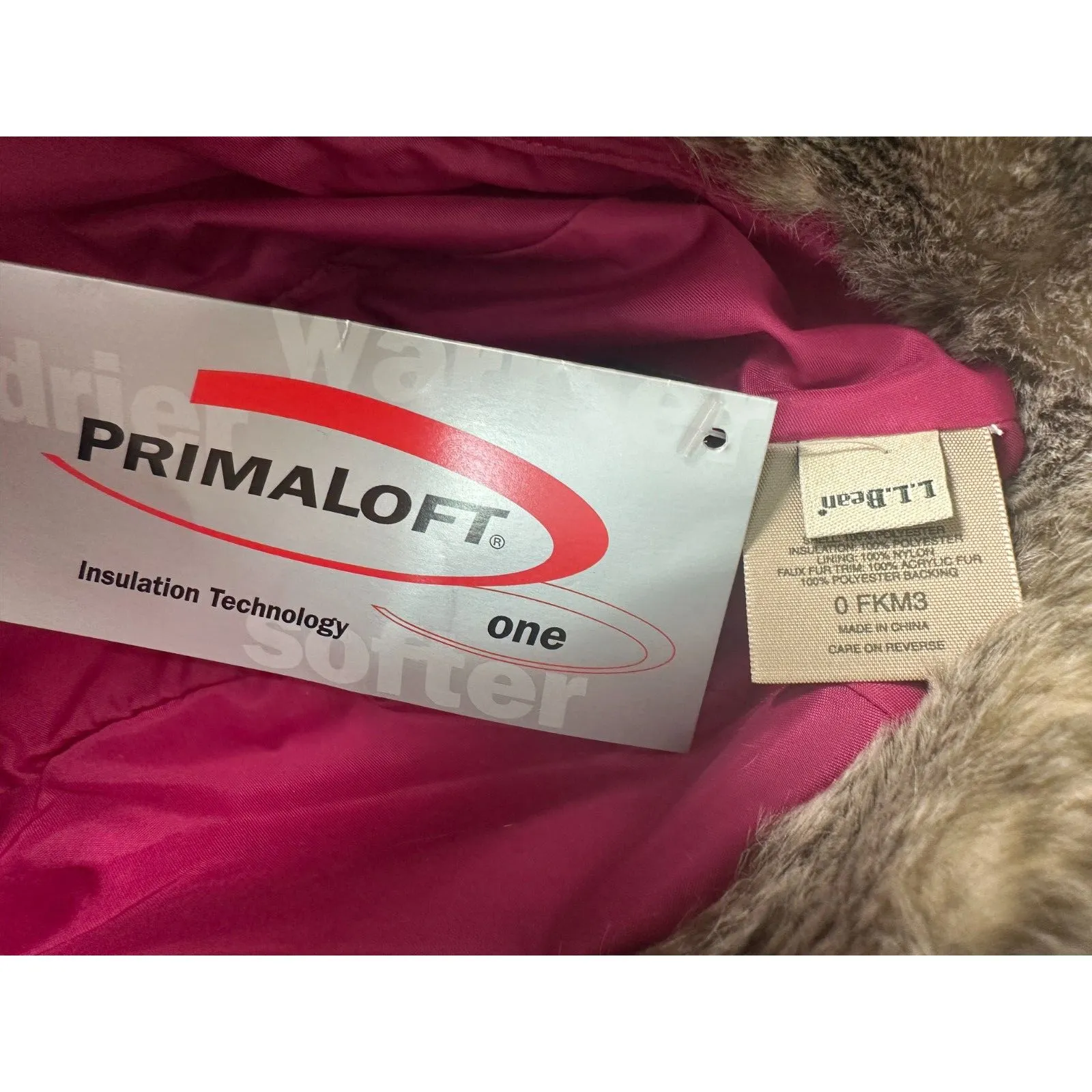 L.L. Bean Pink Magenta Faux Fur Trapper Hat Women's Size Large XL NEW with Tags - Image 4