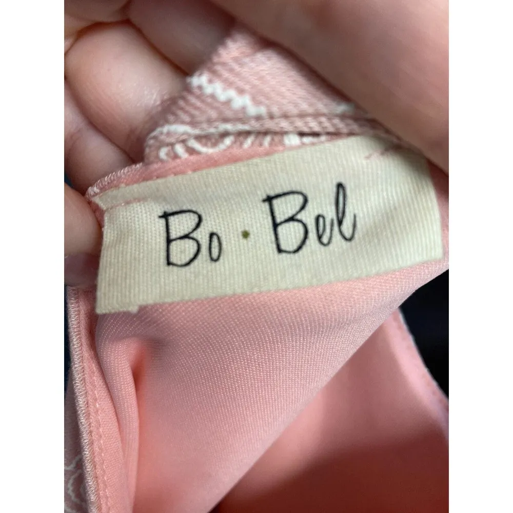 Bo. Bel Mini Dress Womens Size Pink Embroidered Sleeveless Round Neck B76 Size M - Image 5