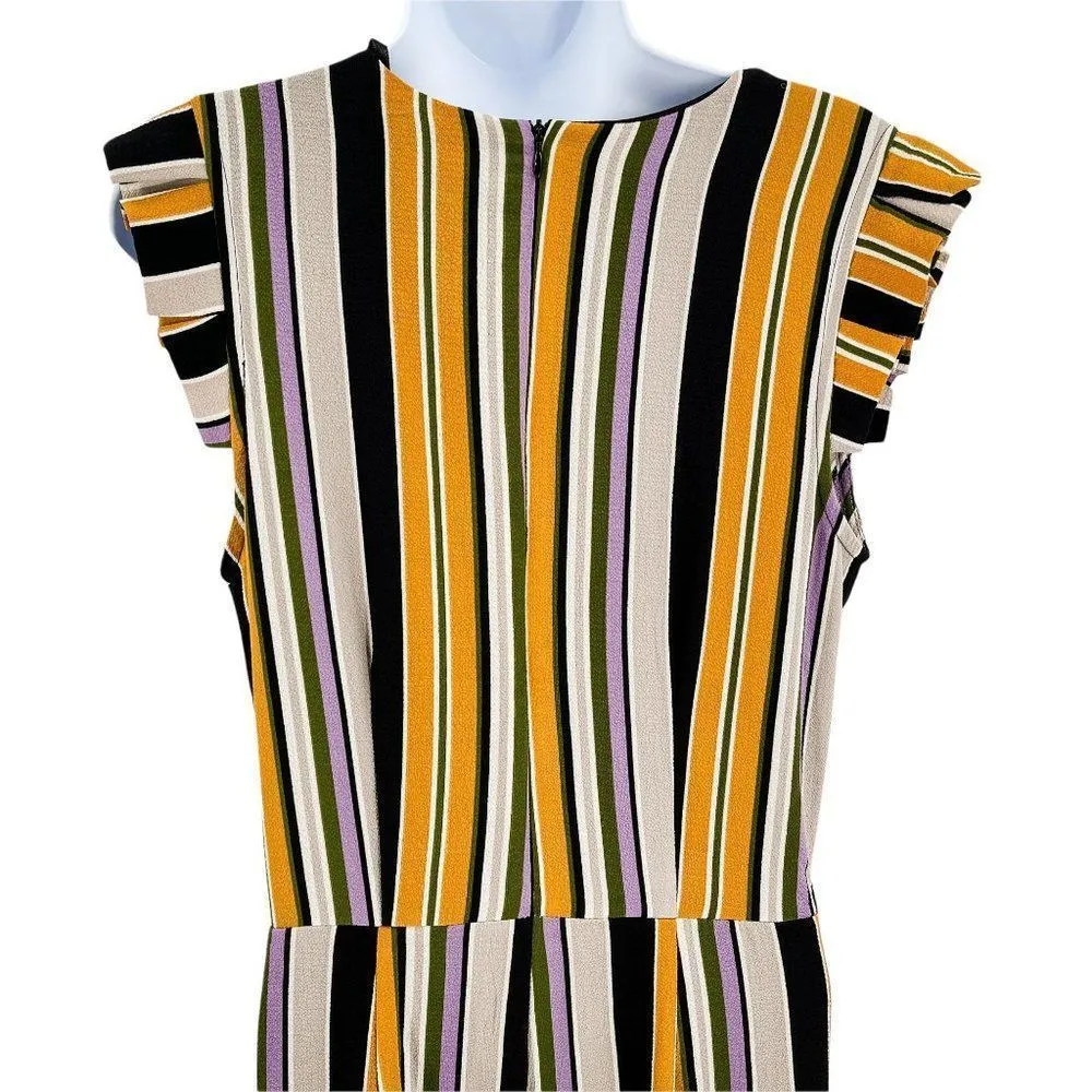 Monteau Striped Short Sleeve Wide Leg Jumpsuit Romper Medium - Image 74