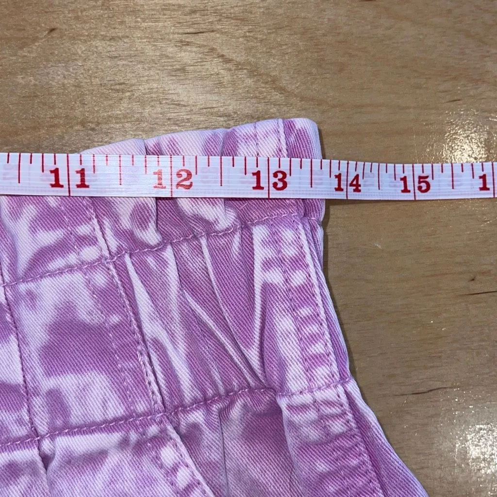 Francesca's TGLA Corleen Ruffled Paperbag Denim‎ Shorts Pink Purple Medium - Image 7