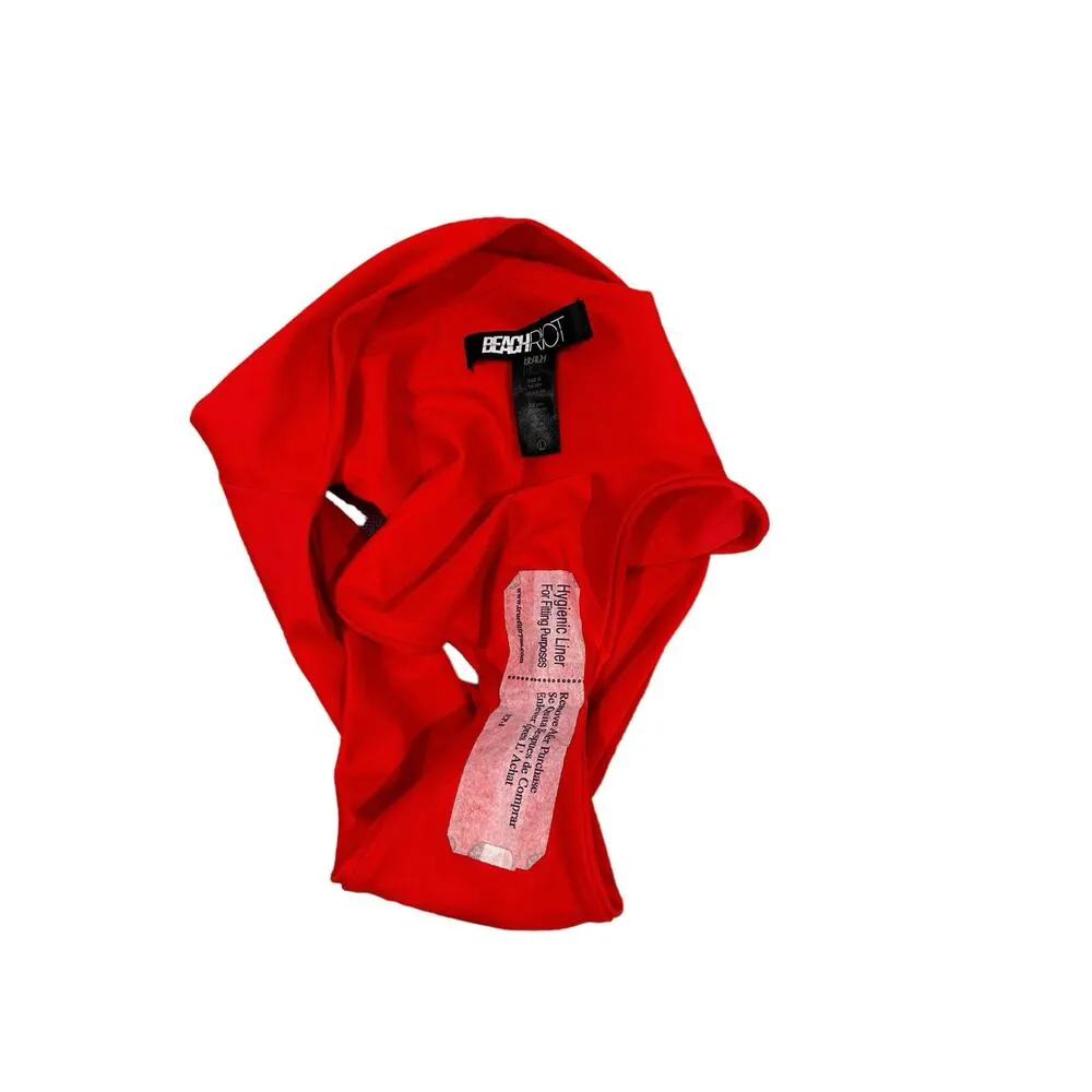 NEW Beach Riot High Waist Cut Out Patriotic Star Bikini Bottom Size Large - Image 3