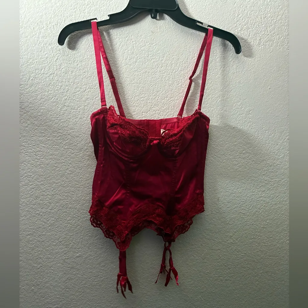 Victoria's Secret Scarlet Lace Bustier 100% Silk 34B - Image 3
