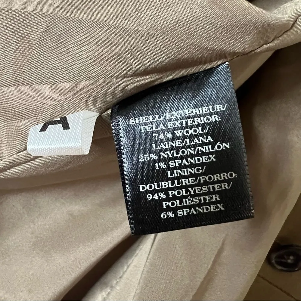 Ann Taylor Wool Pea Coat Jacket in Tan NEW Size 14 - Image 6