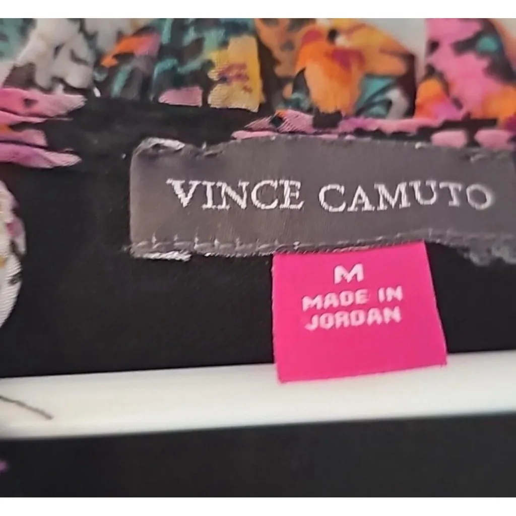 Vince Camuto Floral tiered baby doll Dress V-Neck Long Sleeve multi NEW - Image 7