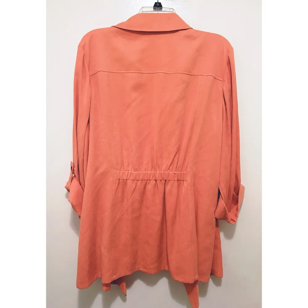 Chico's Soft Ruffle Jacket in Orange Marmalade Sz.3(XL) NWT - Image 6