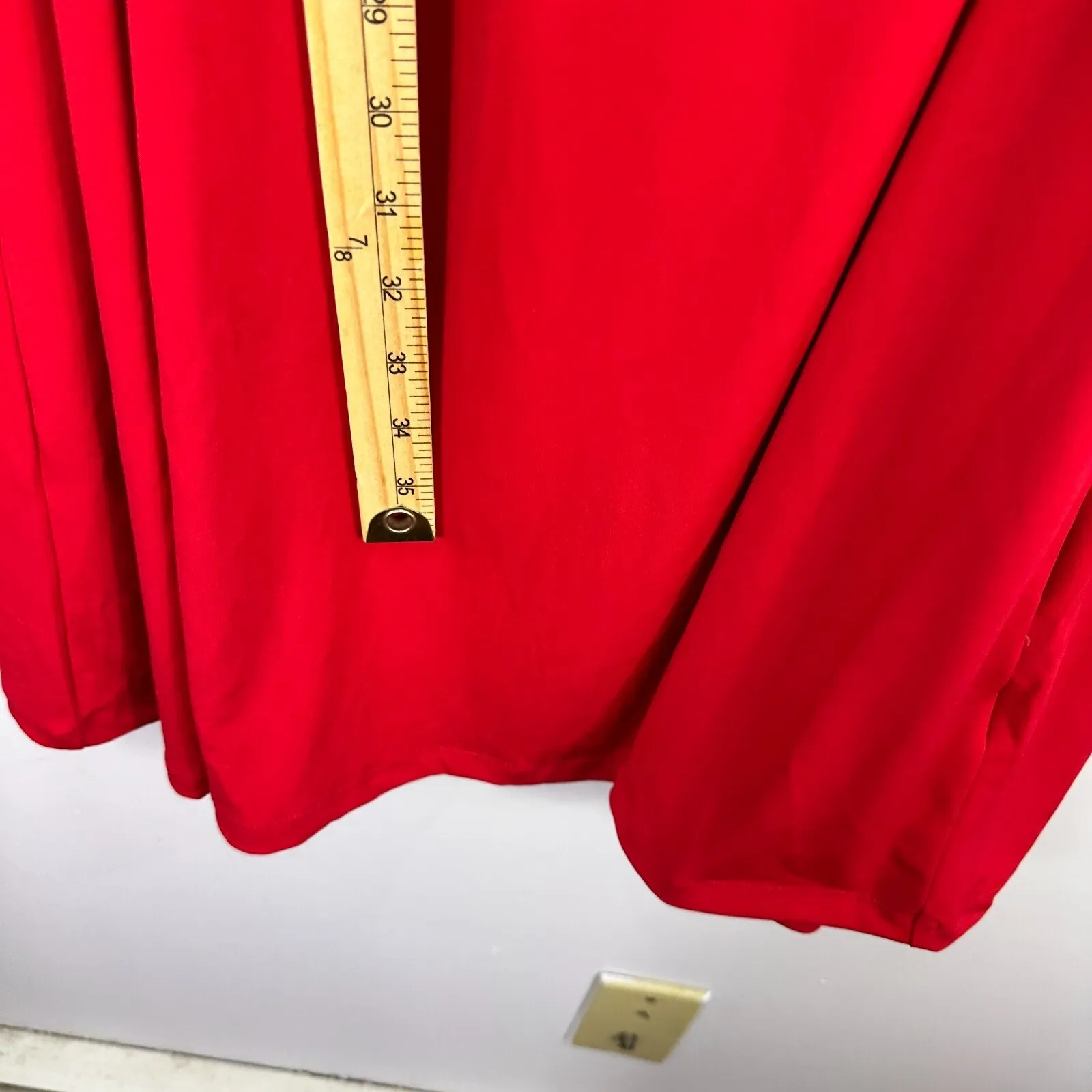 Susan Graver Off Shoulder Dress Women 3X Red Bell Sleeve‎ Boho Resort Vacation - Image 7