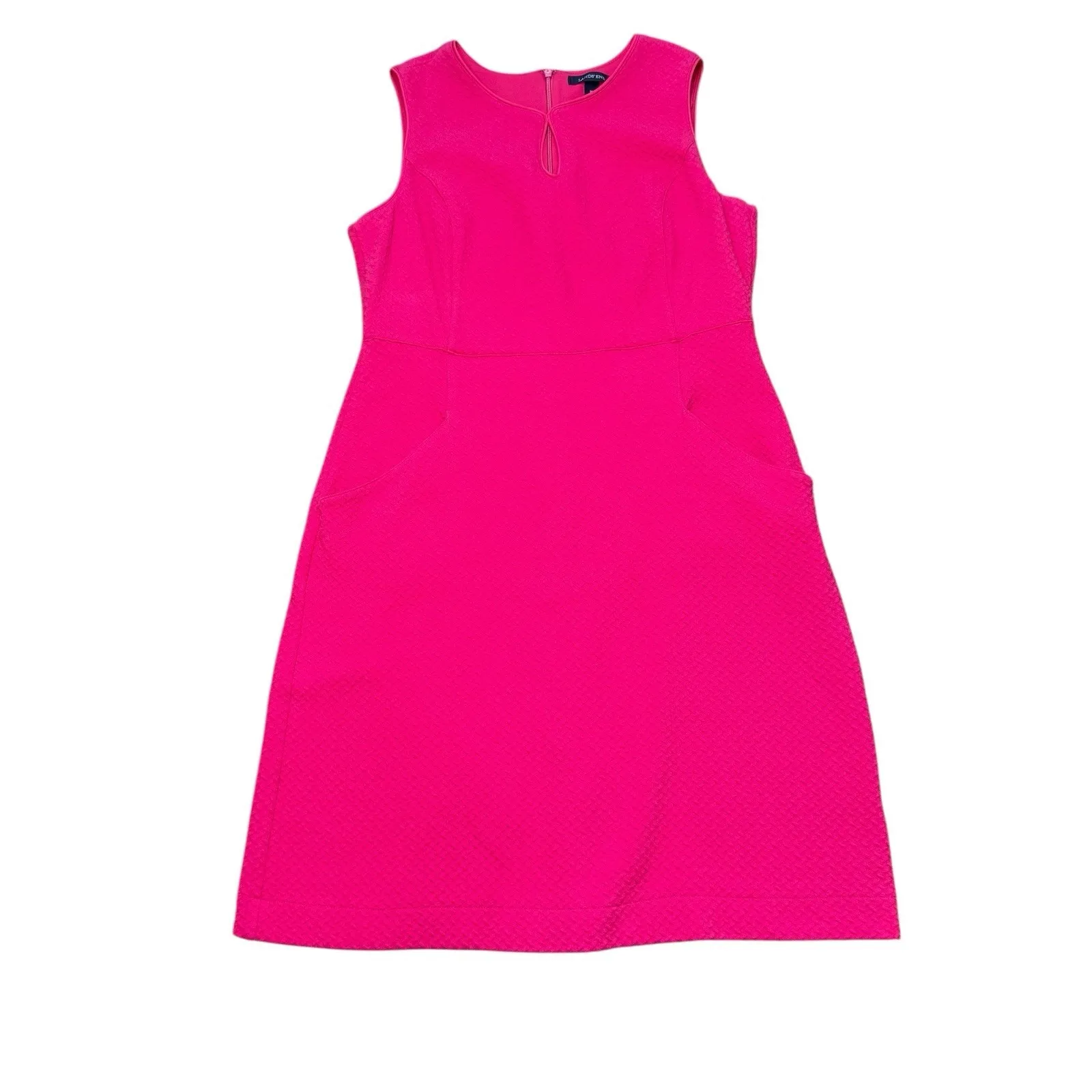 Lands End‎ Sheath Dress Pink Pockets Garden Tea Event Wedding Office Beach 10 - Image 3
