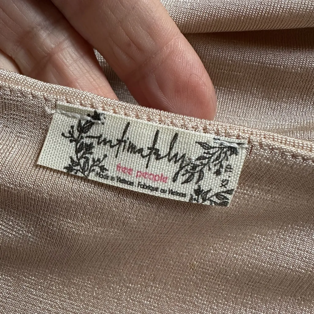 Free People Revolve Turnt Bodysuit Shimmer Sexy Date Going Out Neutral Cream Tan - Image 4