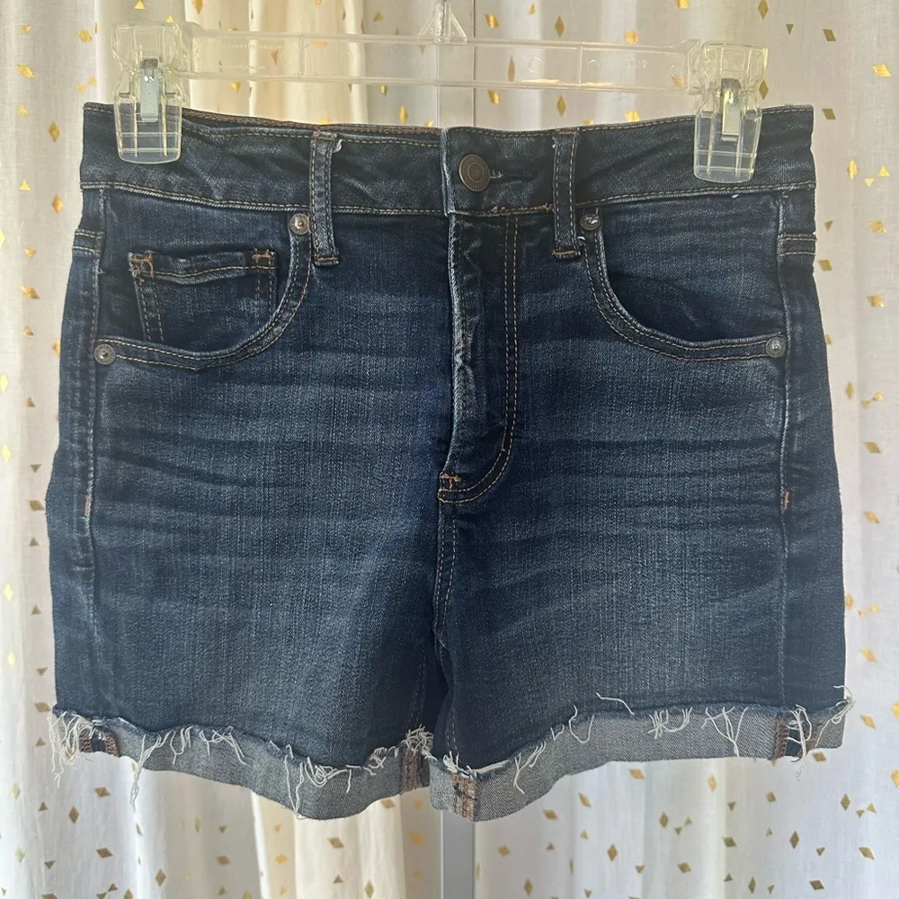 American Eagle Outfitters Super Stretch Super HI-Rise Shortie Denim Shorts 4 - Image 2