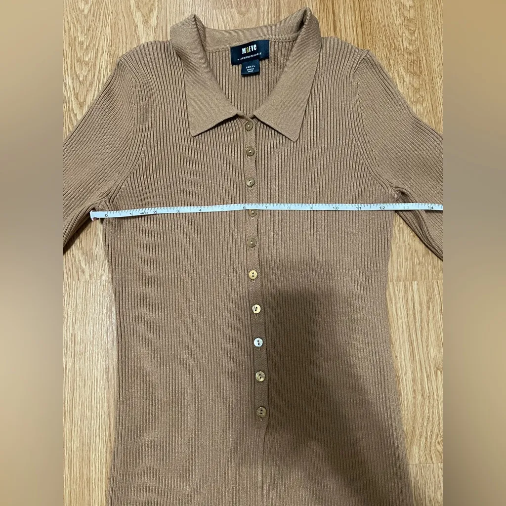 Anthropologie Maeve Ribbed Slim Cardigan(Size S) - Image 13