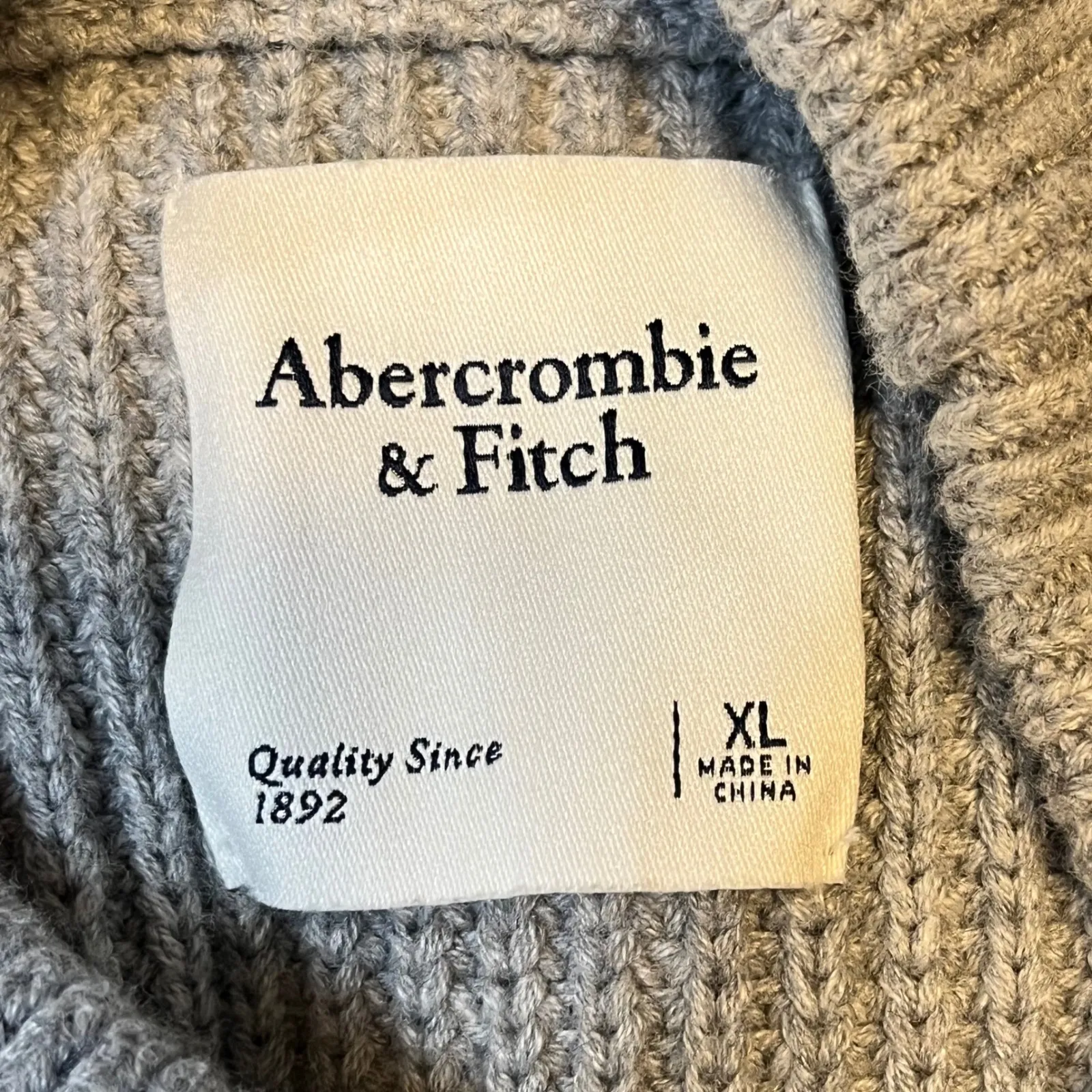 Abercrombie & Fitch Women's Knit Sleeveless Top Mock‎ Neck Gray Sweater Vest XL - Image 5