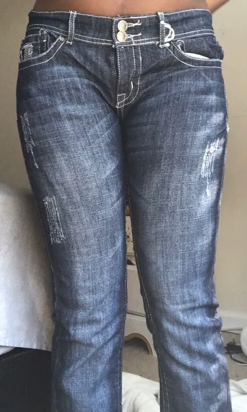 Red Rivet Low Waisted Jeans  - Image 2