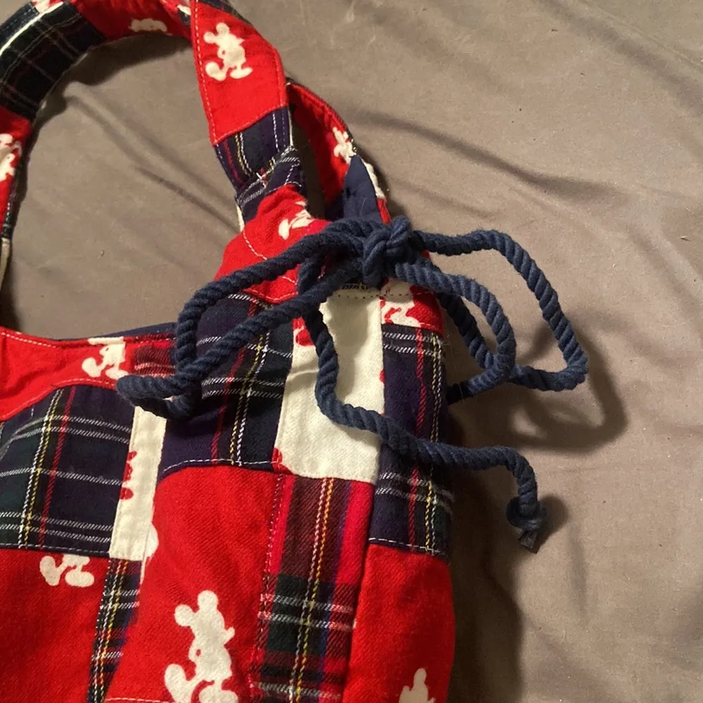 Disneyland Resort Flannel Patchwork Red, White and Blue Mickey Bucket Bag - Image 2