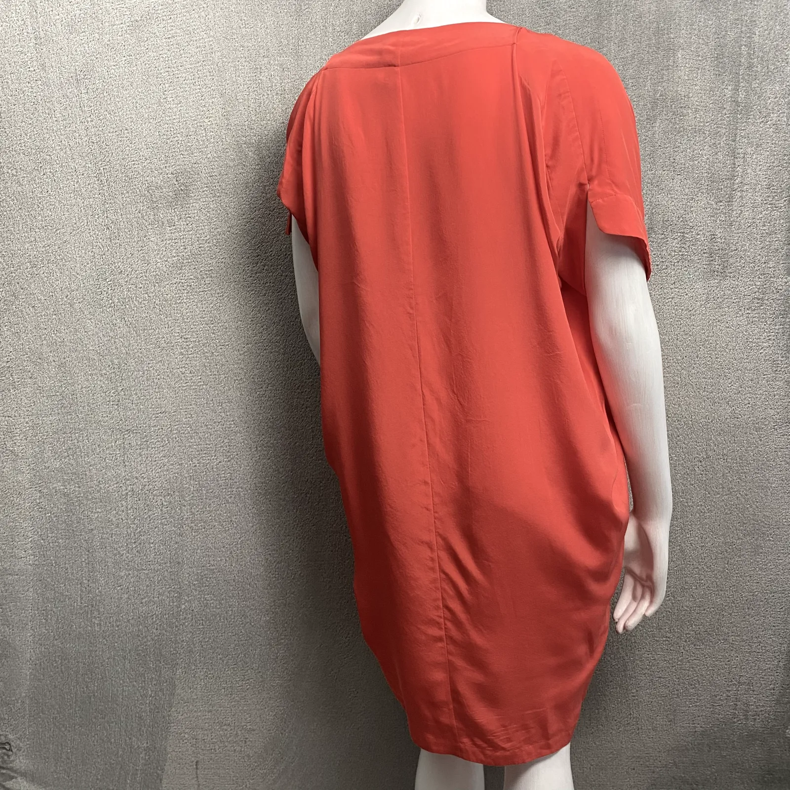Vince Womens Silk Dress XS Baggy Oversized Tunic 90s Y2k Casual Coral Classic - Image 8