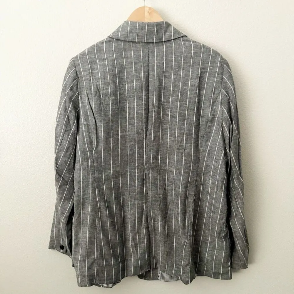 COURT & ROWE x NORDSTROM | NWT Pinstripe One Button Blazer Gray White | Size 16W - Image 10